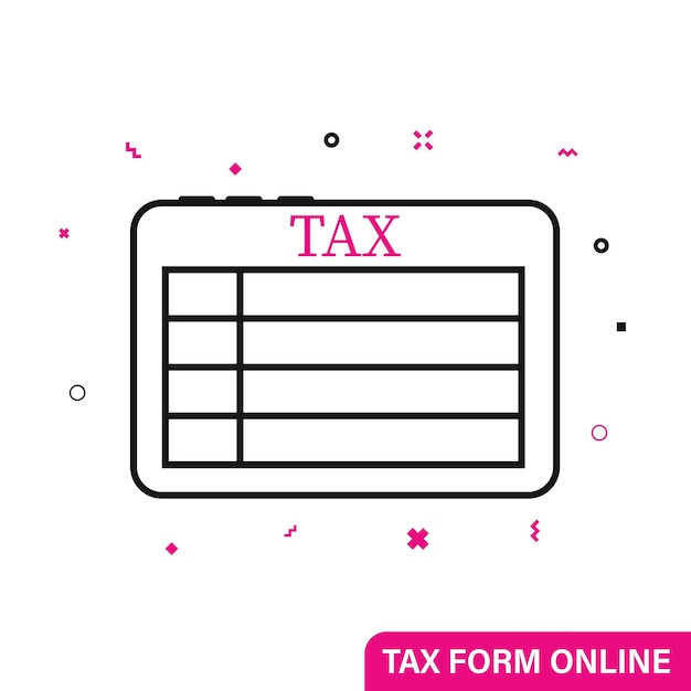 Formulario en línea de impuestos en tableta