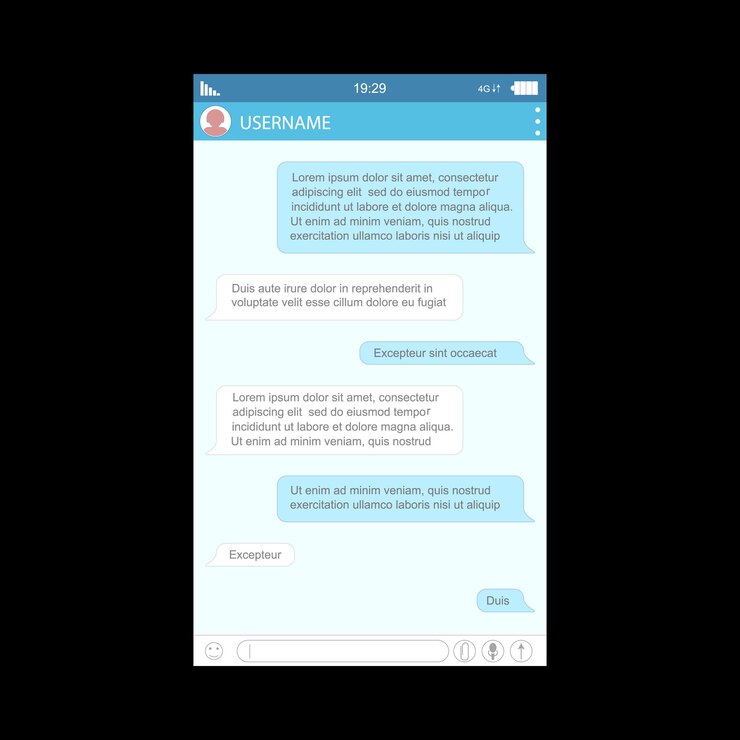 Vector formulario de mensajería de red social para web y vector de diseño gráfico de aplicaciones