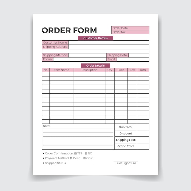 Formulario de pedido personalizado Plantilla de diario KDP