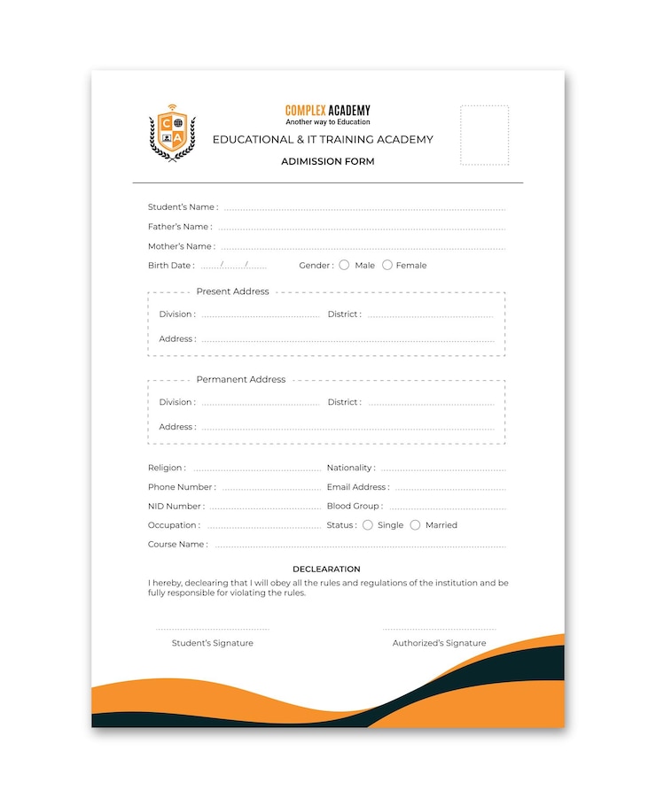 Formulario de registro Formulario de admisión Formulario de collage Formulario escolar Registro de evento Formulario de reserva