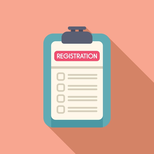 Formulario de registro icono del portapapeles vector plano Crear cuenta membresía