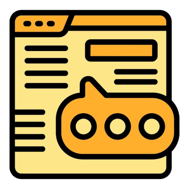 Formulario de registro en línea icono contorno vector acceso a Internet inicio de sesión digital color plano