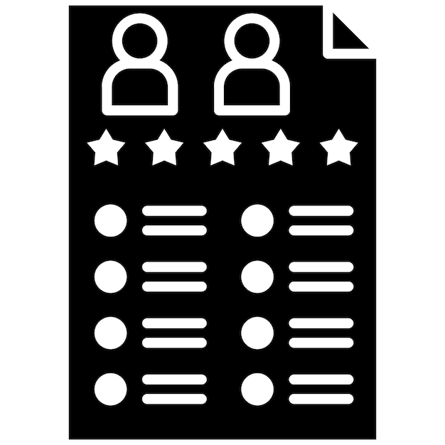Formulario de retroalimentación Ilustración en negro sólido de glifo