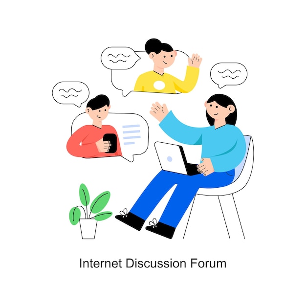 Foro de discusión en Internet Diseño de estilo plano Ilustración vectorial Ilustración de stock