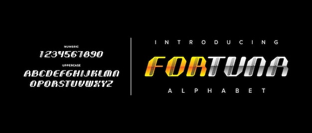 Fortuna creativo simple fuente de alfabeto urbano moderno abstract futurista digital logotipo música deporte