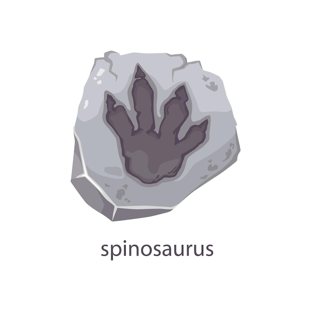 Fósil de piedra de huella de dinosaurio Spinosaurus