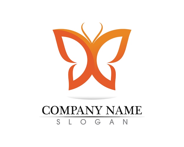 Foto de archivo - Mariposa conceptual simple, colorido icono. Logo. Ilustración vectorial