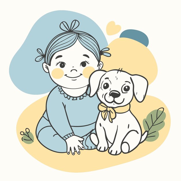 una foto de un bebé y un perro con las palabras "amor" en ella