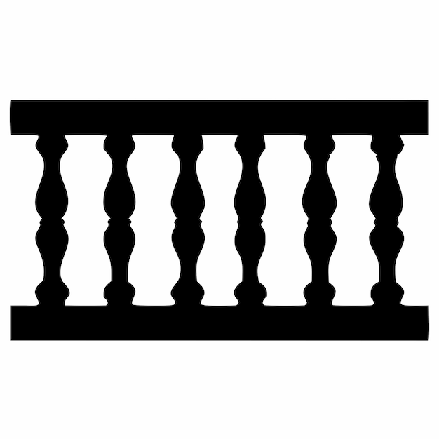 una foto en blanco y negro de un balcón con un diseño en él