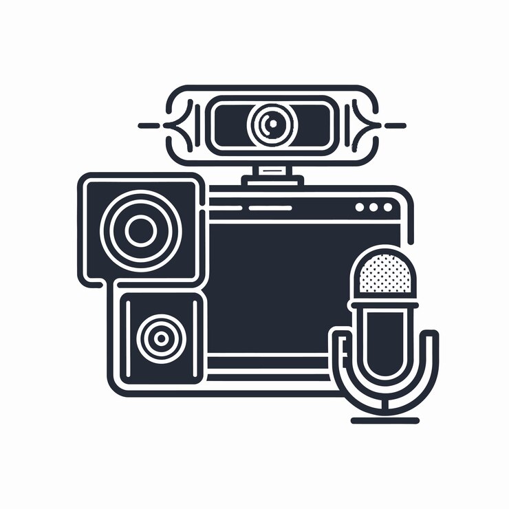 Vector una foto en blanco y negro de una cámara con un flash en ella