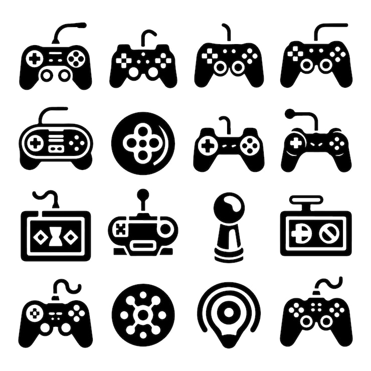 Vector una foto en blanco y negro de un controlador de juego con una imagen de un controlado de juego