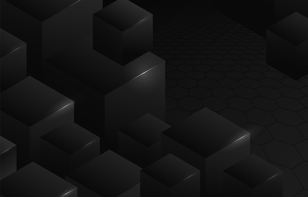 una foto en blanco y negro de un cubo con un fondo negro