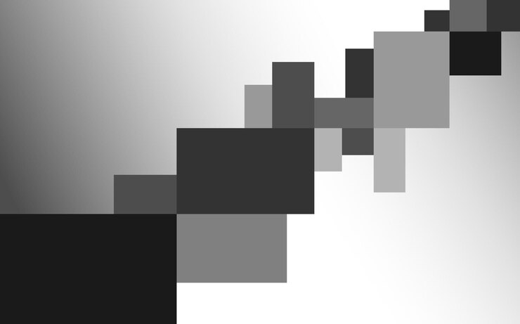 Vector una foto en blanco y negro de un diseño abstracto en negro y gris