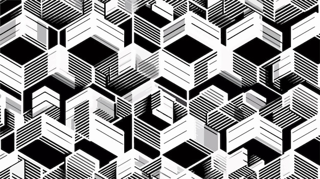 una foto en blanco y negro de un edificio con muchos cuadrados en negro y blanco