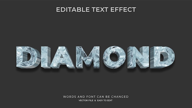 Una foto en blanco y negro de un efecto de texto con efecto de diamante.