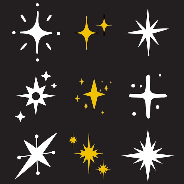 una foto en blanco y negro de estrellas y estrellas