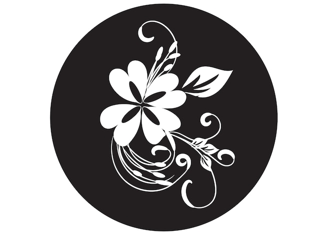 una foto en blanco y negro de una flor con una flor blanca en ella