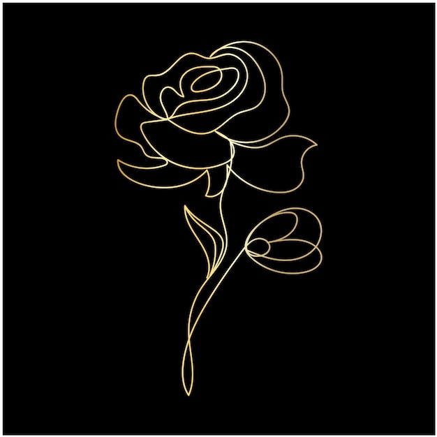 una foto en blanco y negro de una rosa con un contorno dorado