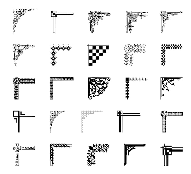 una foto en blanco y negro de una serie de letras con la palabra l en y vectores de maíz pop