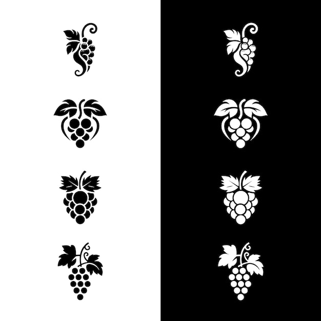 una foto en blanco y negro de uvas y vides