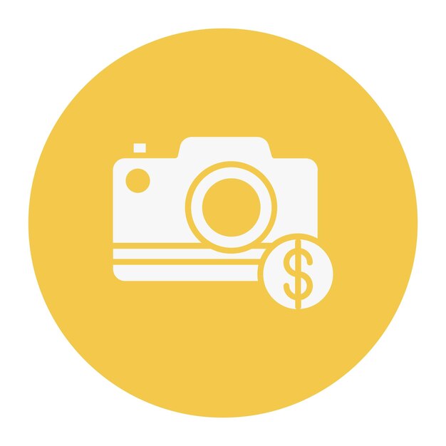 una foto de una cámara fotográfica y una foto de un signo de dólar