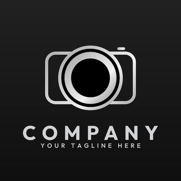 Foto de cámara mínima o vector de logotipo de fotografía