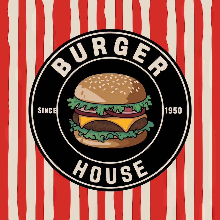 Vector una foto de una casa de hamburguesas que dice casa de hamburgers