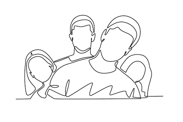 Foto de dos niñas y dos niños Dibujo familiar en línea