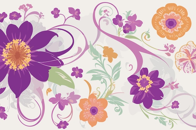 Vector foto floral con lirios para diseño web ilustración acuarela y arte vectorial
