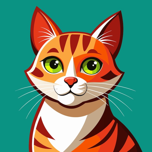 una foto de un gato que tiene ojos verdes