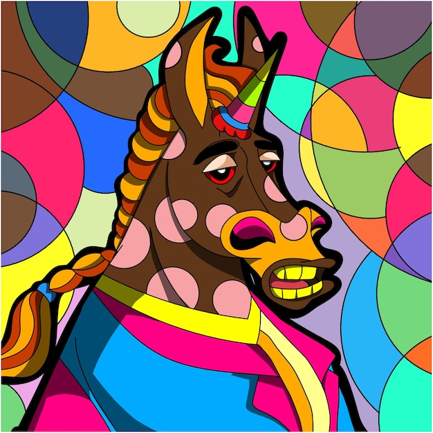una foto de una imagen vectorial de un caballo de fantasía