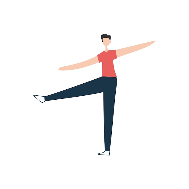 Vector una foto de una mujer haciendo yoga con los brazos extendidos