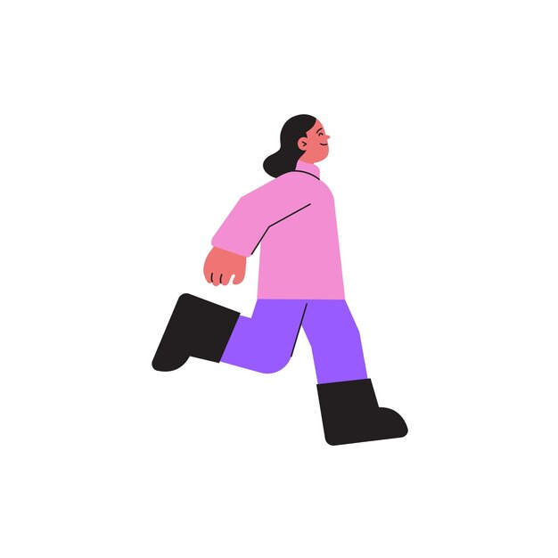 una foto de una persona con una camisa rosa y pantalones púrpuras