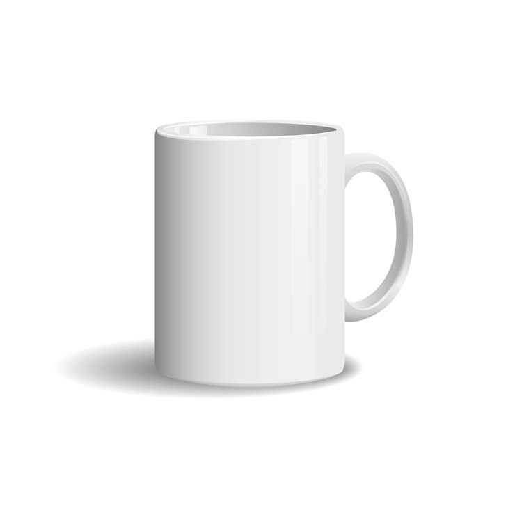 Vector foto realista taza blanca sobre blanco