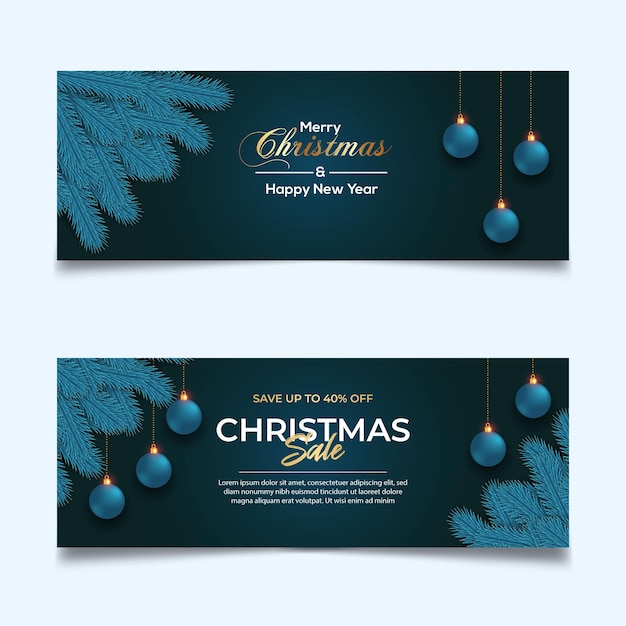 Foto de venta de portada de navidad con concepto de color azul