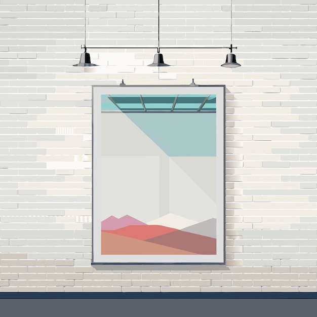 una foto de una ventana con una imagen de una montaña y un paisaje desértico
