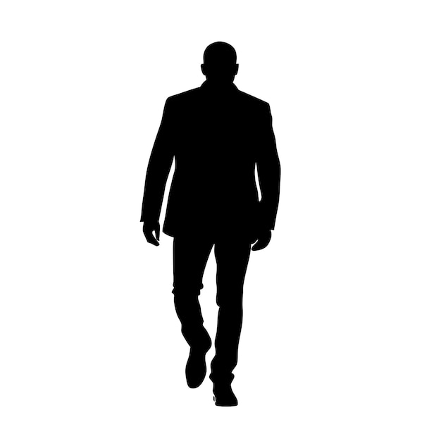 Fotografía de atrás de una silueta de un hombre calvo caminando vestido con una chaqueta 16