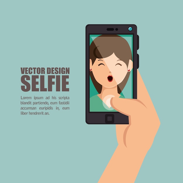 Vector fotografía estilo selfie aislado