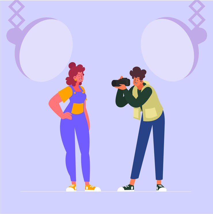 Vector fotografía de modelo profesional en un vector de estudio