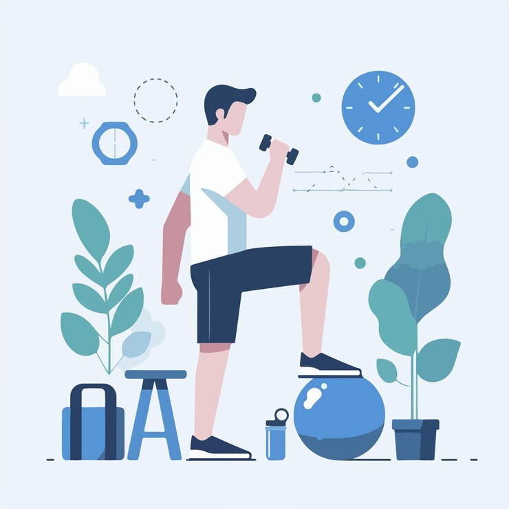 Vector fotografía de una persona haciendo ejercicio