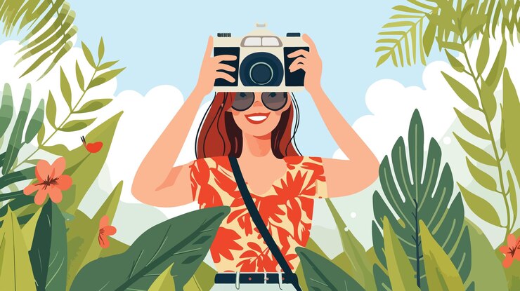 Vector fotografía de vacaciones en los trópicos