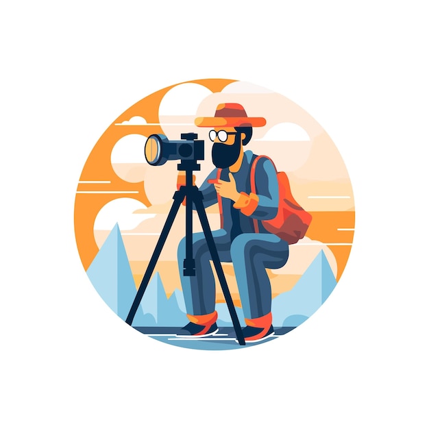 Vector fotografía y videografía vecto de ilustración plana