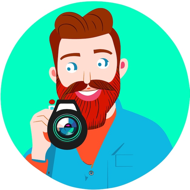 fotógrafo hombre vector ilustración dibujos animados