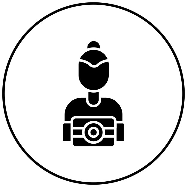 Fotógrafo Imagen vectorial de icono femenino Se puede utilizar para la agencia de modelos