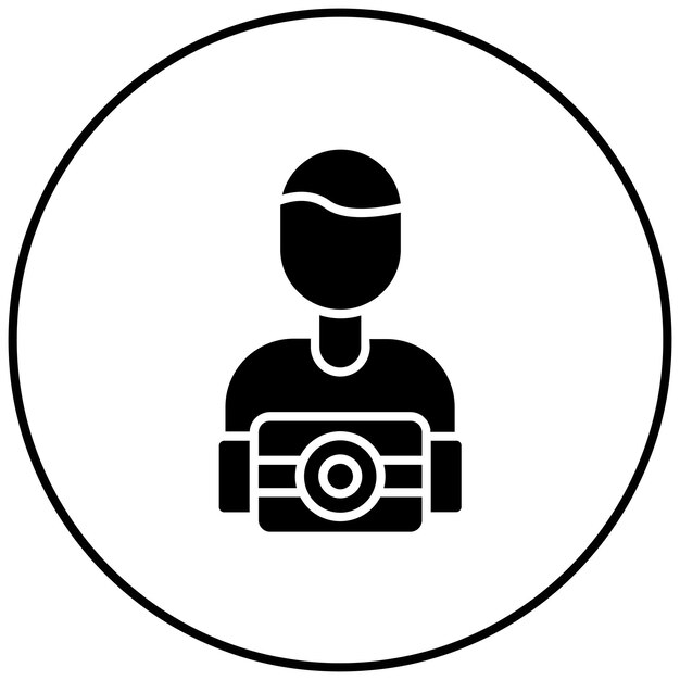 Fotógrafo Imagen vectorial de icono masculino Se puede usar para Agencia de Modelos