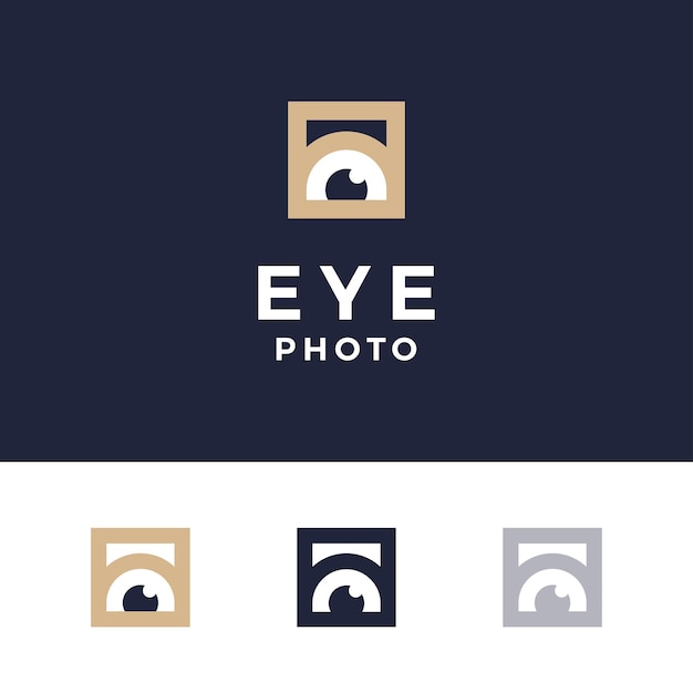 Fotos de logotipos profesionales modernos con ojos sobre fondo azul