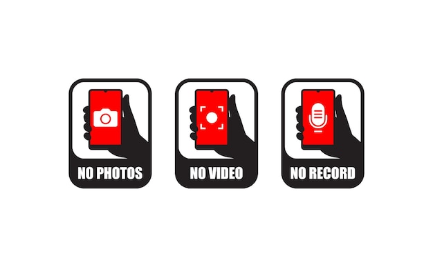 sin fotos sin video sin grabación de audio ilustración vectorial
