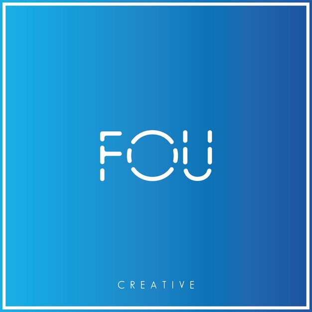 FOU Premium Vector último diseño de logotipo Diseño creativo de logotipo Ilustración vectorial Logotipo mínimo Monograma