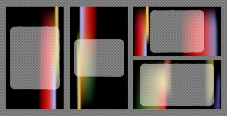 Vector four photo frames in different styles photo frames instant photo frames vector set for social media