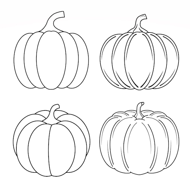 Four Pumpkin Illustrations